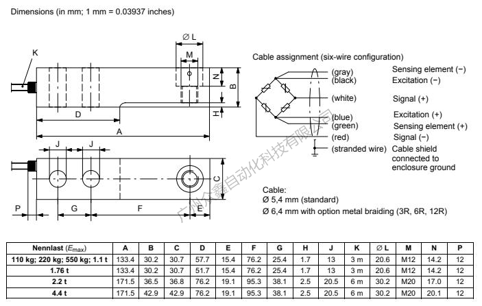 德国HBM称重传感器1-HLCB2C3/1.1T称重传感器尺寸