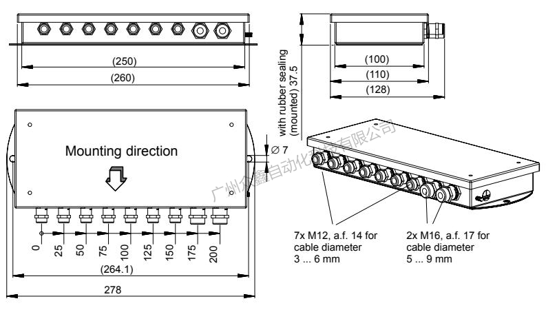德国HBM接线盒1-VKD2R-8数字接线盒安装尺寸