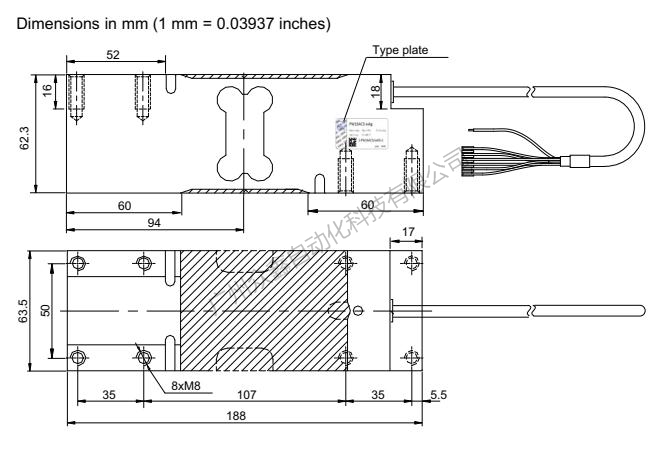 德国HBM 1-PW16AC3MR/300KG称重传感器尺寸