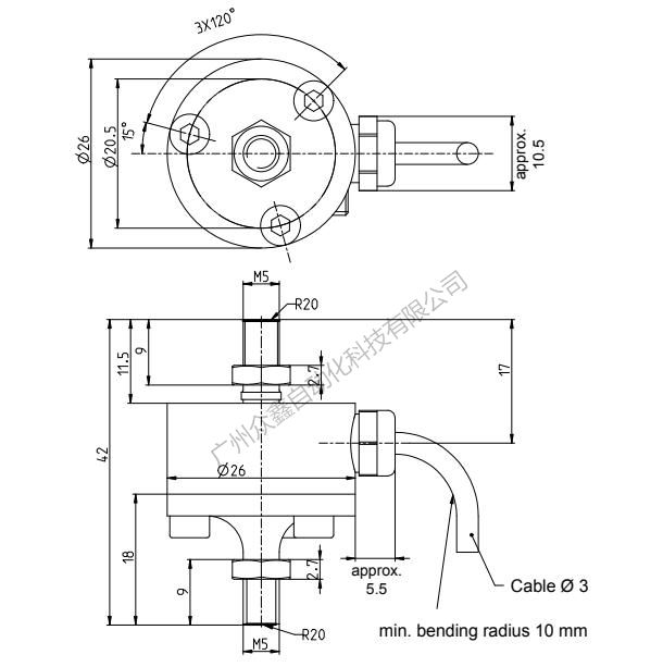 德国HBM U9C/100N力传感器产品尺寸