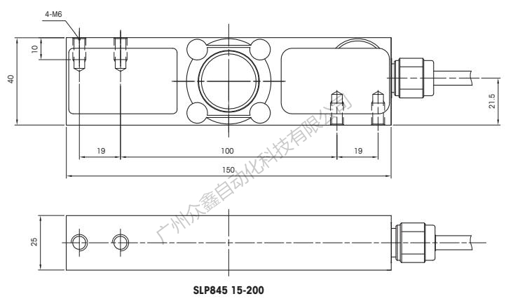 梅特勒托利多 SLP845-15kg称重传感器安装尺寸