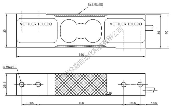 梅特勒托利多 MT1041-15kg称重传感器安装尺寸