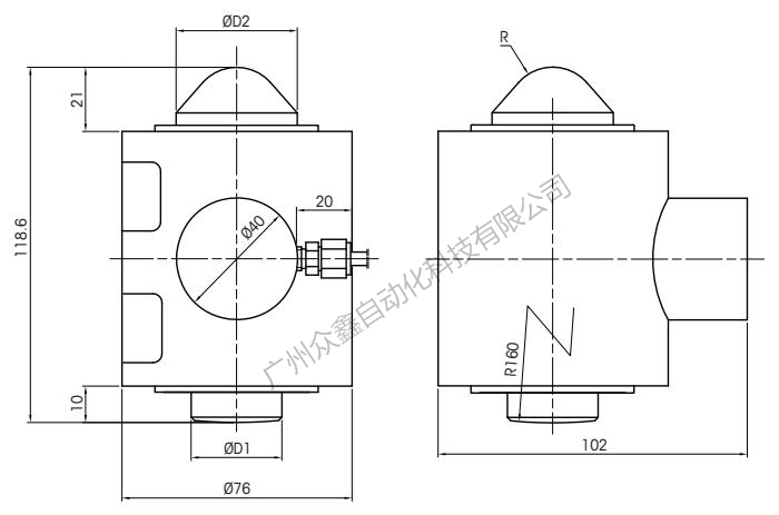 Mettler Toledo PGD-2t load cell installation dimension 1