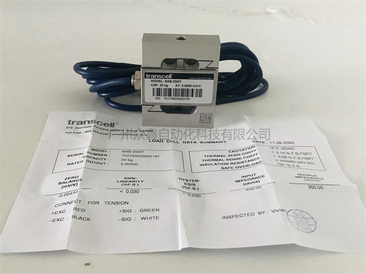 美国Transcell称重传感器BAB-30KG传力传感器实拍图1