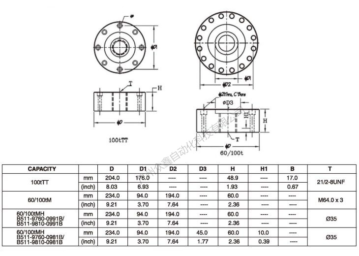 美国世铨 LCD-60TMH称重传感器产品尺寸