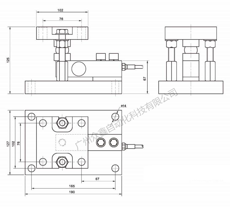 美国AC称重模块 GX-1M-2t称重模块产品尺寸