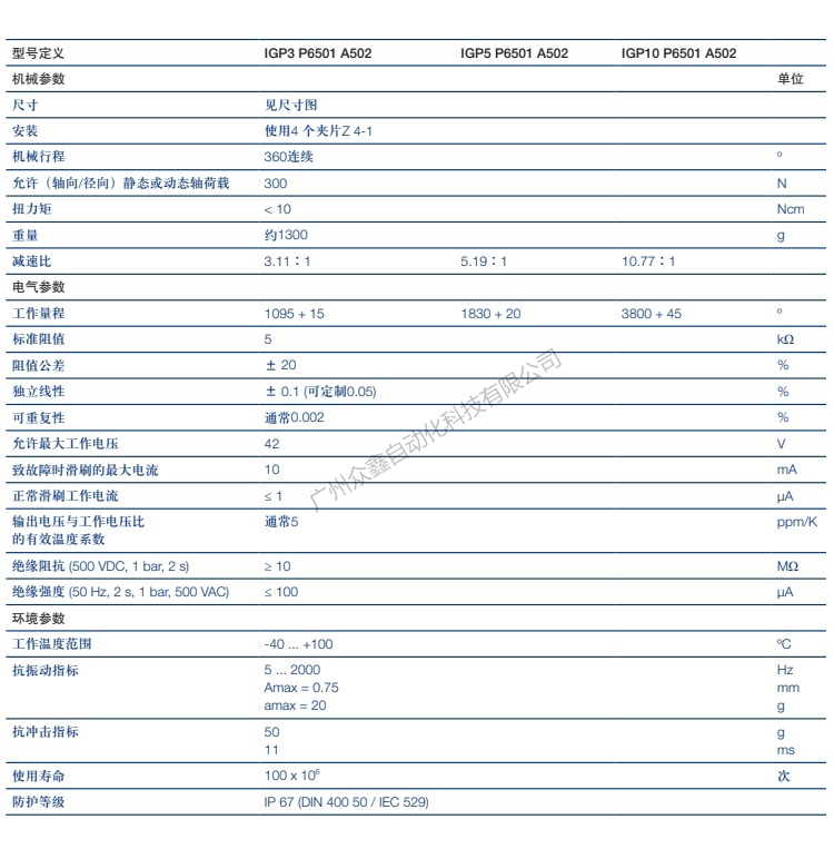 IGP-10-P-6501-A502角度传感器 德国novotechnik角度传感器技术参数