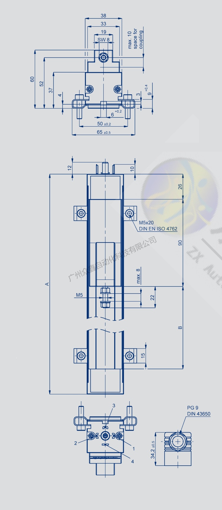 TLH-0225直线位移传感器产品尺寸