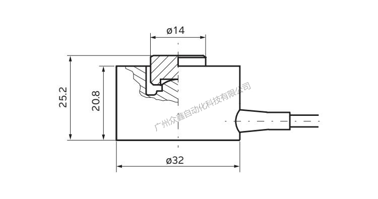 德国茵泰科 PR6211/13LT称重传感器产品尺寸