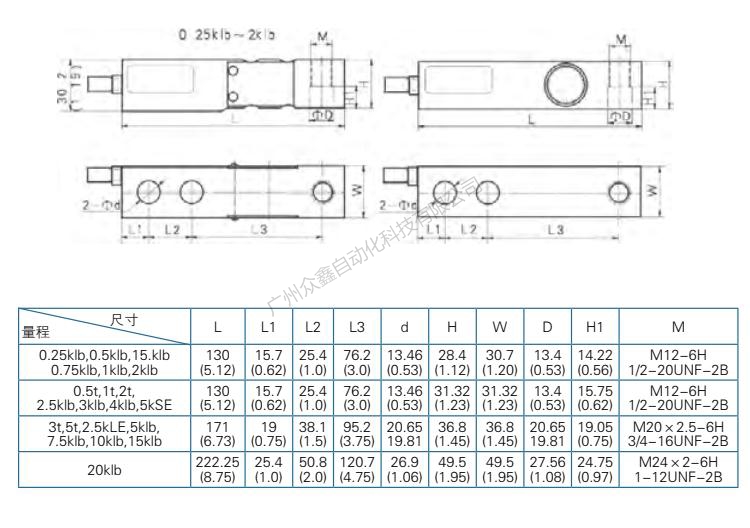 ZEMIC称重传感器 B8D-C3-2t-6B称重传感器产品尺寸