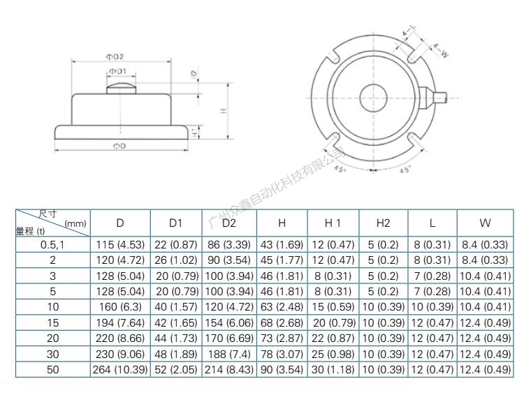 H2F-C3-2.0t-3T6称重传感器产品尺寸