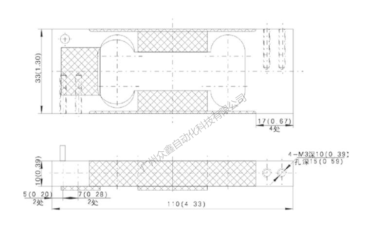 L6B-H-1.0kg-0.4B Load cell 产品尺寸
