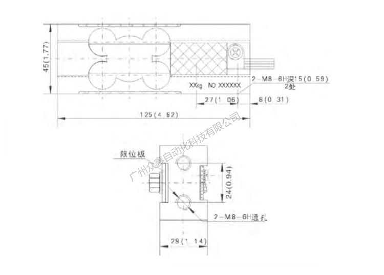 L6C-C3-30kg-2B称重传感器产品尺寸