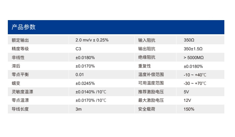 SLS40-3t称重传感器技术参数